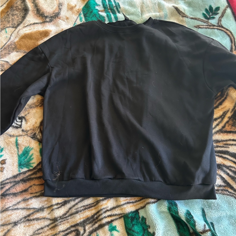 SHEIN Black Ribbed Crewneck Top